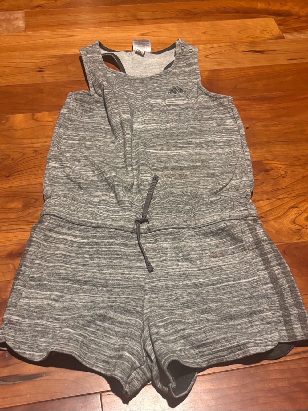 adidas Grey Marled Girls' Romper with Drawstring